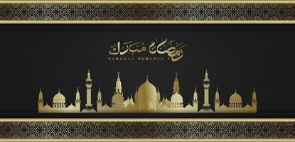 eid mubarak banner in goud en zwarte tinten vector