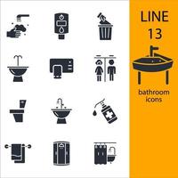 badkamer pictogrammen instellen. badkamer pack symbool vector-elementen voor infographic web vector