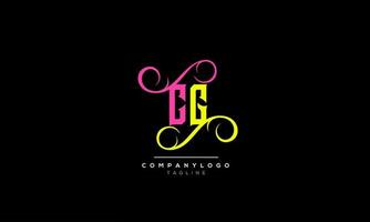 alfabet letters initialen monogram logo cg, cg initiaal, cg letter vector