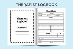 therapeut logboek interieur. therapeut klantinformatie tracker en ontwikkelingsplanner sjabloon. interieur van een tijdschrift. therapeut patiëntrapport tracker en medicatieplanner interieur. vector