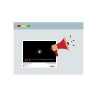 pictogram voor videomarketing egale kleur vector