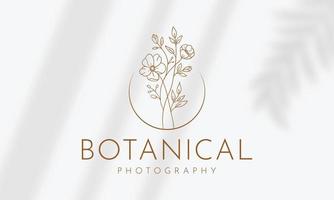 botanische bloemen element hand getekende logo met wilde bloemen en bladeren. logo voor spa en schoonheidssalon, boetiek, biologische winkel, bruiloft, floral designer, interieur, fotografie, cosmetica. vector