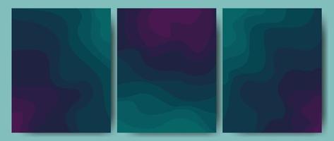 papier gesneden abstracte kunst achtergrond met groene en paarse kleuren. edelstenen. sjabloonontwerp met golvende lijnen. geweldig voor covers, stoffen prints, wallpapers. vectorillustratie. vector