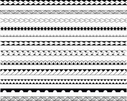 set van vector etnische naadloze patroon. ornament armband maori tattoo-stijl. horizontaal patroon.