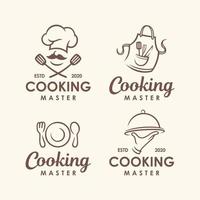 chef-kok, koken logo sjabloon set. vector illustratie