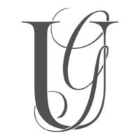 ug, gu, monogram-logo. kalligrafisch handtekeningpictogram. bruiloft logo monogram. moderne monogram symbool. koppels logo voor bruiloft vector