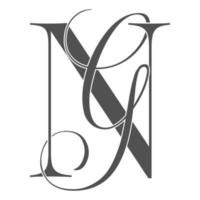 ng, gv, monogram-logo. kalligrafisch handtekeningpictogram. bruiloft logo monogram. moderne monogram symbool. koppels logo voor bruiloft vector