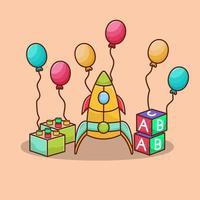 kinderspeelgoed omvat raketten en brievenbussen en ballonnen voor verjaardagen