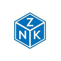 znk brief logo ontwerp op witte achtergrond. znk creatieve initialen brief logo concept. znk brief ontwerp. vector