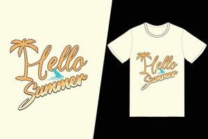 hallo zomer t-shirt ontwerp. zomer t-shirt ontwerp vector. voor t-shirt print en ander gebruik. vector