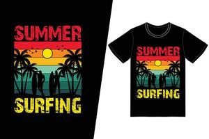 zomer surfen t-shirt design. zomer t-shirt ontwerp vector. voor t-shirt print en ander gebruik. vector