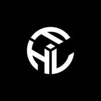 fhl brief logo ontwerp op zwarte achtergrond. fhl creatieve initialen brief logo concept. fhl brief ontwerp. vector