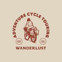 handgetekende downhill avontuur mountainbike logo label badge vector