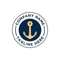 marine retro emblemen logo met anker vector