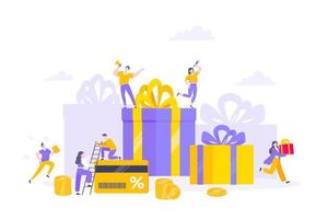 spaar punten voor het loyaliteitsprogramma en ontvang online beloningen en geschenken. vector