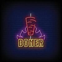 doner neonreclames stijl tekst vector