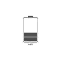 eenvoudig batterijpictogram met percentage vector