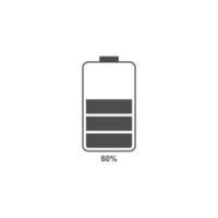 eenvoudig batterijpictogram met percentage vector