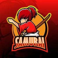 samurai mascotte ilustration vector. esport-logo ontwerp vector