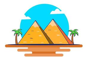 piramide pictogram plat geïsoleerde ilustration vector. reizend icoon bouwen in Egypte. vector