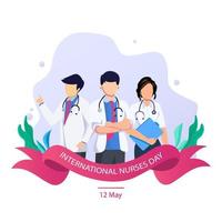 vectorillustratie van internationale verpleegster dag concept. vector