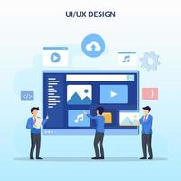 ui ux-ontwerpconcept, het creëren van een toepassingsontwerp, inhoud en tekstplaats, vectorillustratie vector