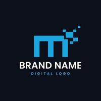 eerste letter m-logosjabloon geschikt voor bedrijven en productnamen. dit stijlvolle logo-ontwerp kan voor verschillende doeleinden worden gebruikt voor een bedrijf, product, dienst of voor al uw ideeën. vector