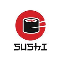 eetstokje swoosh kom oosterse japanse keuken, japanse sushi zeevruchten logo ontwerp inspiratie vector