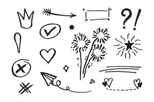 doodle element vector set, voor conceptontwerp.