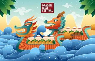 Dragon Boat Festival achtergrond vector