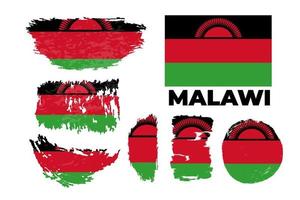 vlag van malawi land. gelukkige onafhankelijkheidsdag van malawi achtergrond met grunge brush vlag illustratie. vector voorraad set.