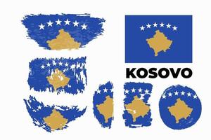 Kosovo vlag staat symbool geïsoleerd op achtergrond nationale banner. wenskaart nationale onafhankelijkheidsdag van de republiek kosovo. illustratiebanner met realistische staatsvlag. vector illustratie