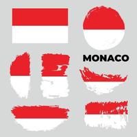 grunge monaco vlaggen ingesteld. vector voorraad illustratie geïsoleerd op een witte achtergrond.