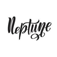 neptunus vector belettering. Neptunus planeet typografie eenvoudig teken, logo. geweldige stock kalligrafie illustraties voor handgemaakt en scrapbooking, dagboeken, kaarten, badges, sociale media.