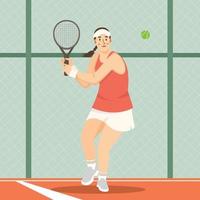 vrouwelijke tennisspeler karakter vector
