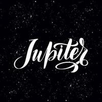 logo met jupiter planeet. vectorillustratie geïsoleerd op een witte achtergrond. geweldige vectorvoorraadkalligrafieillustraties voor handgemaakt en scrapbooking, dagboeken, kaarten, badges, sociale media. vector