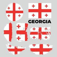 grunge Georgië vlaggen ingesteld. vector voorraad illustratie geïsoleerd.