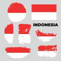 creatieve vector grunge stock illustratie indonesië vlag