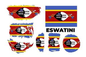 grunge stijl penseel geschilderd eswatini land vlag illustratie vector