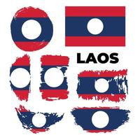 vlag van laos met penseelstreekeffect. laos vlag sjabloonontwerp. vector eps 10. vectorillustratie