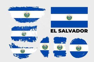 vlag van het land van el salvador. gelukkige onafhankelijkheidsdag van el salvador achtergrond met grunge brush vlag illustratie. vector illustratie
