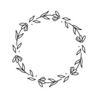 set van lente bloemenkransen geïsoleerd op een witte achtergrond. ronde frames met bloemen. vector handgetekende illustratie in doodle stijl. perfect voor kaarten, uitnodigingen, decoraties, logo, verschillende ontwerpen