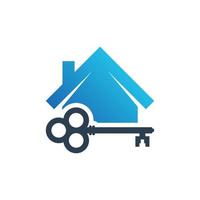 huis beveiligingspictogram. onroerend goed vector pictogram. huis logo illustratie. eenvoudig ontwerp huis met sleutel. geschikt voor een huisbeveiliging, gebouwbescherming.