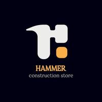 bouw winkel logo ontwerpconcept met hammaer tekening vector