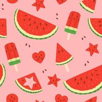 watermeloen zomer naadloze patroon, platte ontwerp vectorillustratie vector