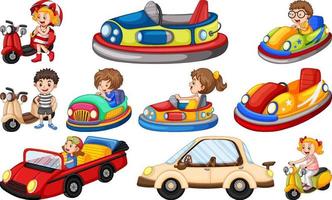 set kinderen rijden skelter vector