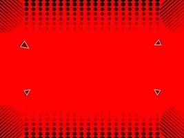 memphis rode achtergrond met cirkel- en driehoekselementen vector