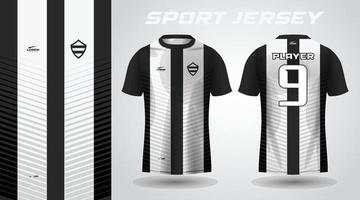 zwart wit t-shirt sport jersey ontwerp vector