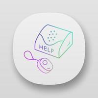 persoonlijk noodhulpsysteem app icoon. apparaat voor lichamelijk gehandicapten. bel voor hulp, help.ui ux gebruikersinterface. web- of mobiele applicaties. geïsoleerde vectorillustraties vector