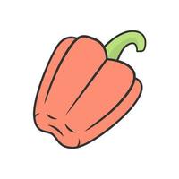 paprika kleur icoon. zoete bulgaarse peper. landbouw plant. groente boerderij. veganistisch en vegetarisch eten. salade ingrediënt. gezonde voeding. groen. geïsoleerde vectorillustratie vector